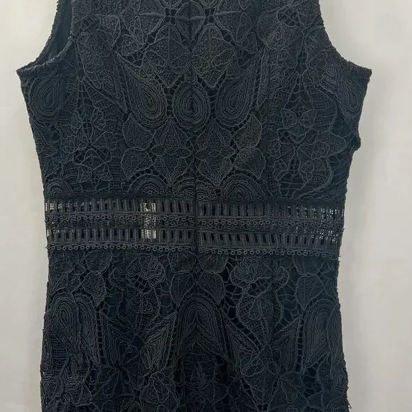 Jonathan Simkhai Black Lace & Crochet Corded Fluted Midi Dress, Sz 0 NWT - Picture 8 of 9